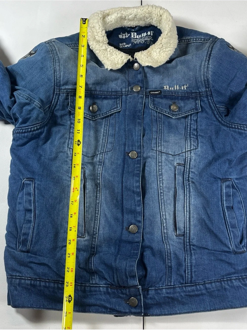 Bull-It Covec Womens Denim Tracker SR6 Jacket Sherpa Collar Padded Size XXL